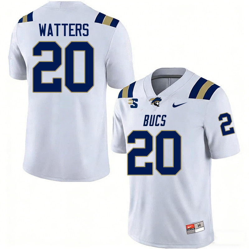 Charleston Southern Buccaneers #20 Hakeem Watters College Football Jerseys,Uniforms-White